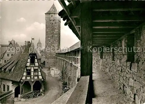 AK / Ansichtskarte Rothenburg Tauber Wehrgang Stadtmauer Roederturm Kat. Rothenburg ob der Tauber
