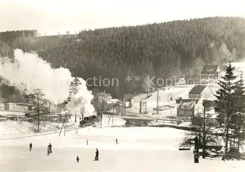 AK / Ansichtskarte Wolkenstein Erzgebirge Joehstadt Schmalspurbahn Winter Kat. Wolkenstein