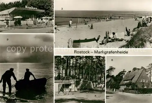 AK / Ansichtskarte Markgrafenheide Rostock Campingplatz Selbstbedienungsgaststaette Krakus Fischer Strand