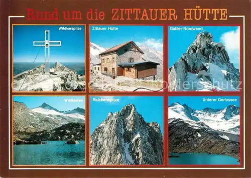 AK / Ansichtskarte Zittauerhuette Wildkarspitze Gabler Nordwand Unterer Gerlossee Wildkarsee Kat. Wald im Pinzgau