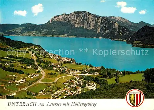 AK / Ansichtskarte Unterach Attersee Fliegeraufnahme Hoellengebirge Kat. Unterach am Attersee