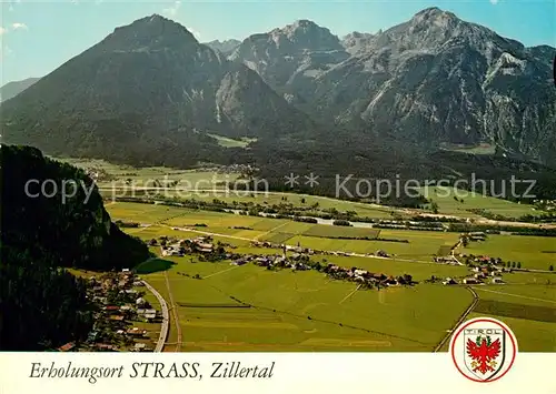 AK / Ansichtskarte Strass Zillertal Panorama Talboden Wallfahrtskirche Maria Brettfall Kat. Strass im Zillertal
