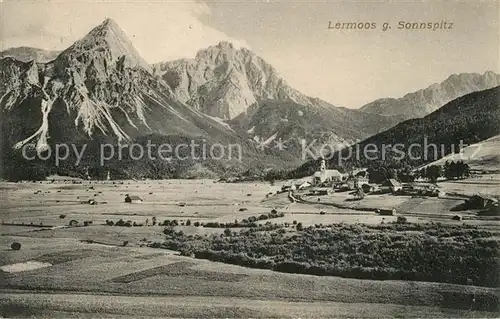 AK / Ansichtskarte Lermoos Tirol Fliegeraufnahme gegen Sonnspitz Kat. Lermoos