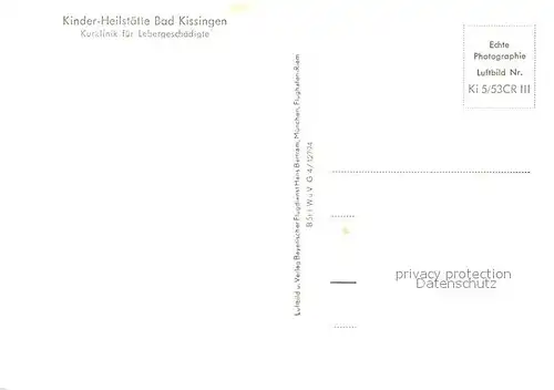 AK / Ansichtskarte Bad Kissingen Kinder Heilstaette Fliegeraufnahme Kat. Bad Kissingen