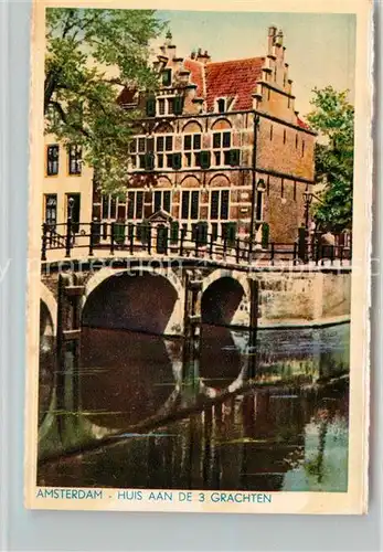 AK / Ansichtskarte Amsterdam Niederlande Huis aan de 3 Grachten Kat. Amsterdam