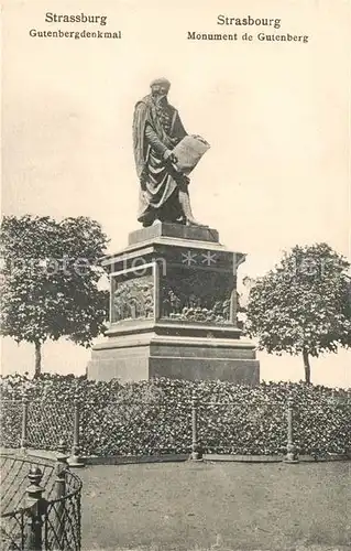 AK / Ansichtskarte Strasbourg Alsace Gutenbergdenkmal Kat. Strasbourg