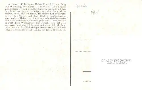 AK / Ansichtskarte Weinsberg Belagerung der Burg Weibertreu durch Kaiser Konrad 3. Kat. Weinsberg