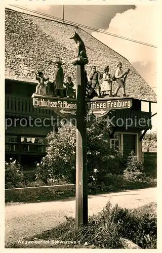 AK / Ansichtskarte Schluchsee Wegweiser im Schwarzwald Titisee Freiburg Kat. Schluchsee