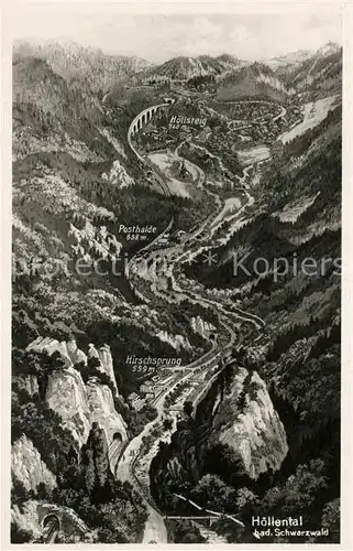 AK / Ansichtskarte Hoellental Schwarzwald Panoramakarte Hoellsteg Posthalde Hirschsprung  Kat. Buchenbach