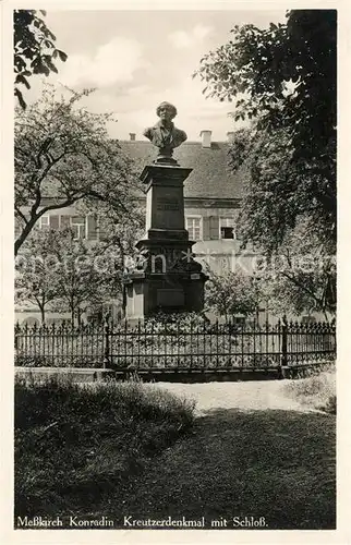 AK / Ansichtskarte Messkirch Konradin Kreutzderdenkmal mit Schloss Kat. Messkirch