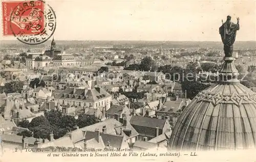 AK / Ansichtskarte Tours Indre et Loire Dome de la Basilique Saint Martin et vue generale Kat. Tours