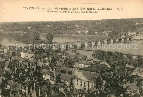 AK / Ansichtskarte Tours Indre et Loire Vue generale vers St Cyr prise de la Cathedrale Kat. Tours