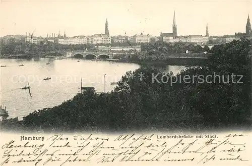 AK / Ansichtskarte Hamburg Lombardsbruecke Stadtblick Kat. Hamburg