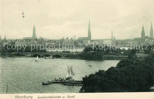 AK / Ansichtskarte Hamburg Lombardsbruecke Stadtblick Kat. Hamburg