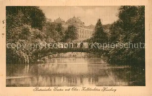 AK / Ansichtskarte Hamburg Botanischer Garten mit Ober Zolldirektion Kat. Hamburg