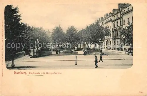 AK / Ansichtskarte Hamburg Esplanade mit Kriegerdenkmal Kat. Hamburg