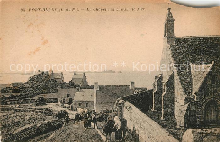 Ak Ansichtskarte Port Blanc La Chapelle Et Vue Sur La Mer Kat Larmor Baden Nr Sa31122 Oldthing Ansichtskarten Morbihan