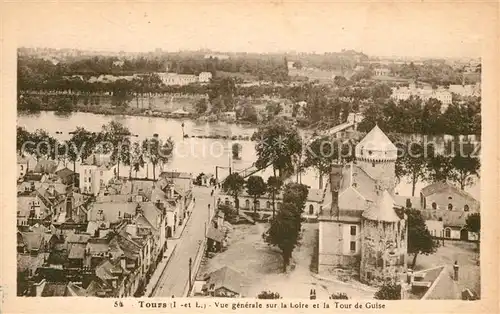 AK / Ansichtskarte Tours Indre et Loire Vue generale sur la Loire et la Tour de Guise Kat. Tours