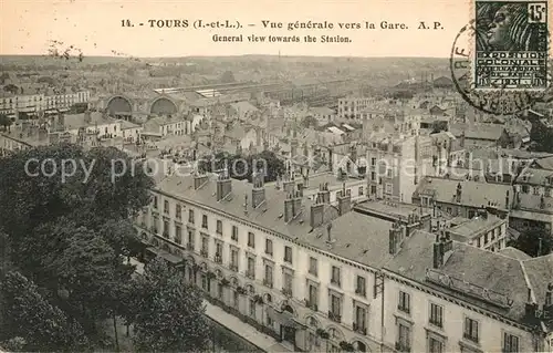 AK / Ansichtskarte Tours Indre et Loire Vue generale vers la Gare Kat. Tours