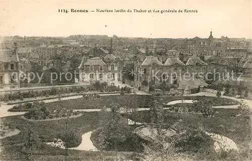 AK / Ansichtskarte Rennes Noveau Jardin du Thabor et vue generale de Rennes Kat. Rennes