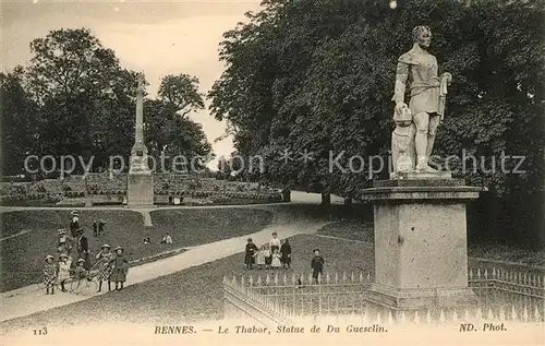 AK / Ansichtskarte Rennes Le Thabor Statue de Du Guesclin Kat. Rennes