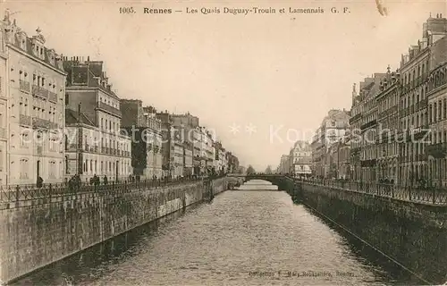 AK / Ansichtskarte Rennes Les Quais Duguay Trouin et Lamennais Kat. Rennes