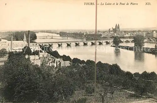 AK / Ansichtskarte Tours Indre et Loire La Loire et le Pont de Pierre Kat. Tours