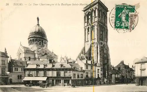 AK / Ansichtskarte Tours Indre et Loire La Tour Charlemagne et la Basilique Saint Martin Kat. Tours