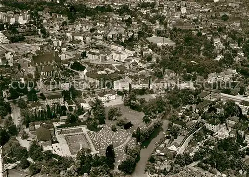 AK / Ansichtskarte Braunschweig Fliegeraufnahme Okerarm Buergerpark Stdtbad Schloss  Kat. Braunschweig