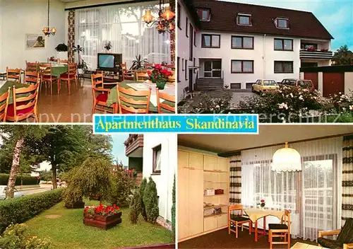 AK / Ansichtskarte Scharbeutz Ostseebad Apartmentshaus Skandinavia Gastraum Zimmer Kat. Scharbeutz