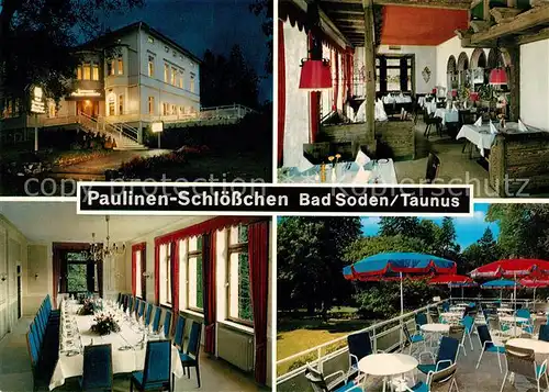 AK / Ansichtskarte Bad Soden Taunus Paulinen Schloesschen im Kurpark Gastraeume Terrasse Kat. Bad Soden am Taunus