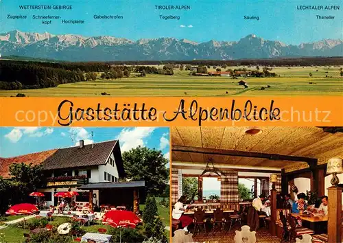 AK / Ansichtskarte Bad Woerishofen Gaststaette Alpenblick Hartenthal Terrasse Gaststube Kat. Bad Woerishofen