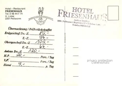 AK / Ansichtskarte Pellworm Hotel Restaurant Friesenhaus Kat. Pellworm