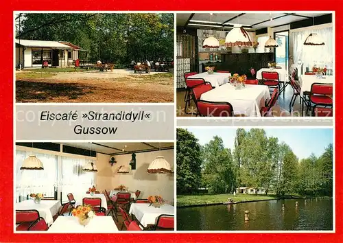 AK / Ansichtskarte Gussow Eiscafe Strandidyll Gaststube Weiher Kat. Heidesee