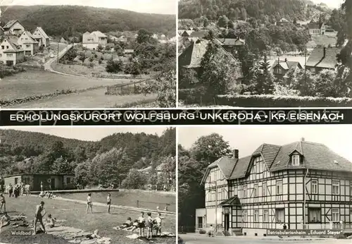 AK / Ansichtskarte Unkeroda Wolfsburg Thueringen Betriebsferienheim Eduard Steyer Waldbad  Kat. Marksuhl