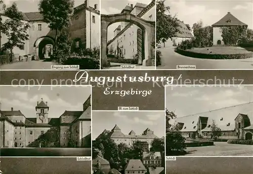 AK / Ansichtskarte Augustusburg Schloss Brunnenhaus Schlosshof  Kat. Augustusburg