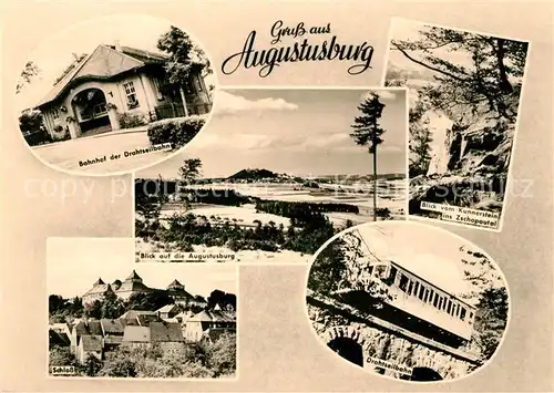 AK / Ansichtskarte Augustusburg Bahnhof Drahtseilbahn Schloss Kunnerstein  Kat. Augustusburg