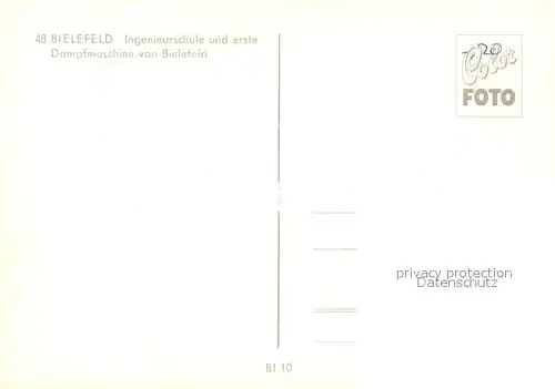 AK / Ansichtskarte Bielefeld Ingenieurschule und erste Dampfmaschine von Bielefeld Kat. Bielefeld