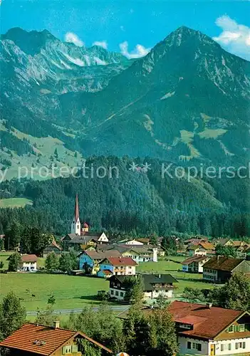 AK / Ansichtskarte Fischen Allgaeu mit Nebelhorn und Rubihorn Kat. Fischen i.Allgaeu