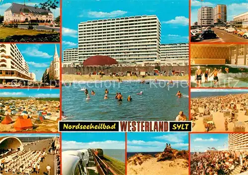 AK / Ansichtskarte Westerland Sylt Campingplatz Strand Konzerthalle Eisenbahn Hotelanlagen Kat. Westerland