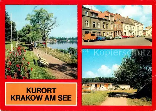 AK / Ansichtskarte Krakow See Promenade Markt Bungalowsiedlung Kat. Krakow See