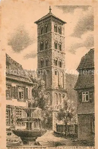 AK / Ansichtskarte Hirsau Klosterkirche Kuenstlerkarte J. Luz Kat. Calw