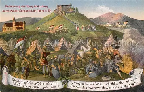 AK / Ansichtskarte Weinsberg Belagerung der Burg durch Kaiser Konrad den 3. Kat. Weinsberg