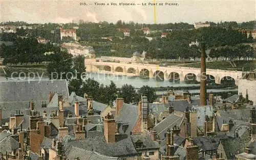 AK / Ansichtskarte Tours Indre et Loire a vol d oiseau Pont de Pierre Kat. Tours