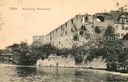 AK / Ansichtskarte Halle Saale Moritzburg Wasserseite Ruine Kat. Halle