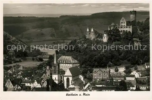 AK / Ansichtskarte Wertheim Main Ansicht mit Schloss Kat. Wertheim