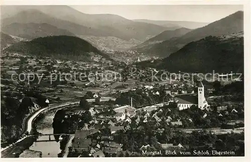 AK / Ansichtskarte Gernsbach Panorama Blick ins Murgtal vom Schloss Eberstein Kat. Gernsbach