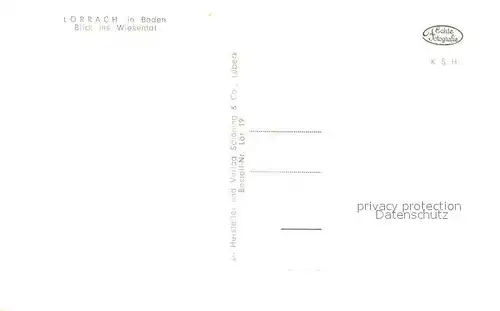 AK / Ansichtskarte Loerrach Blick ins Wiesental Schwarzwald Kat. Loerrach