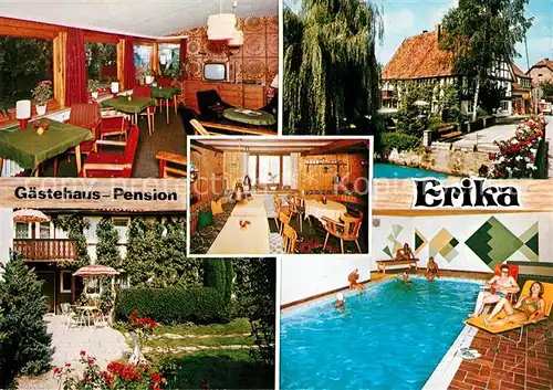 AK / Ansichtskarte Wrexen Gaestehaus Pension Erika Gaststube Garten Swimmingpool Kat. Diemelstadt