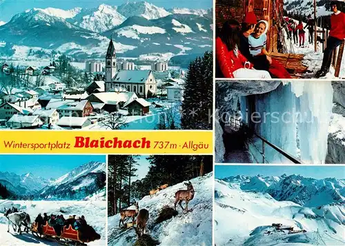 AK / Ansichtskarte Blaichach Allgaeu Winterlandschaften Pferdeschlitten  Kat. Blaichach